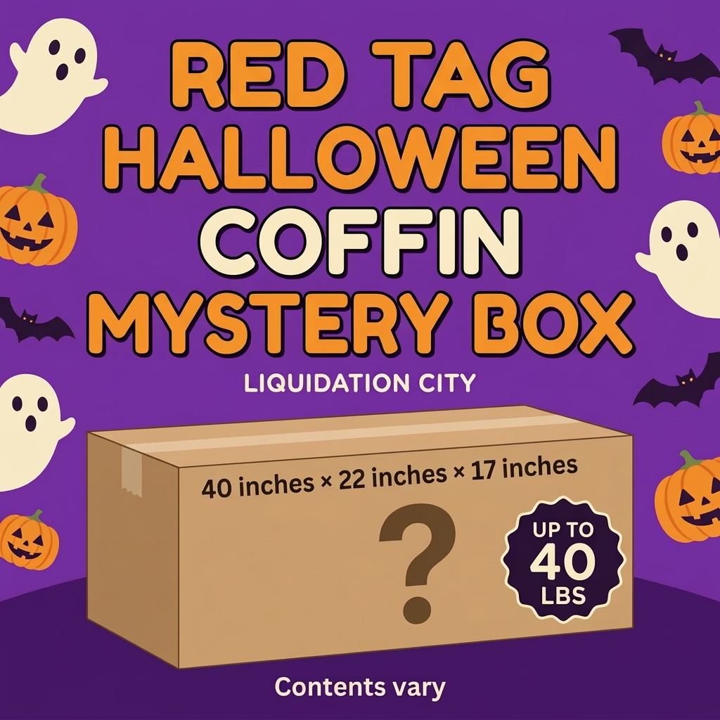 Red Tag Halloween Coffin Mystery Box